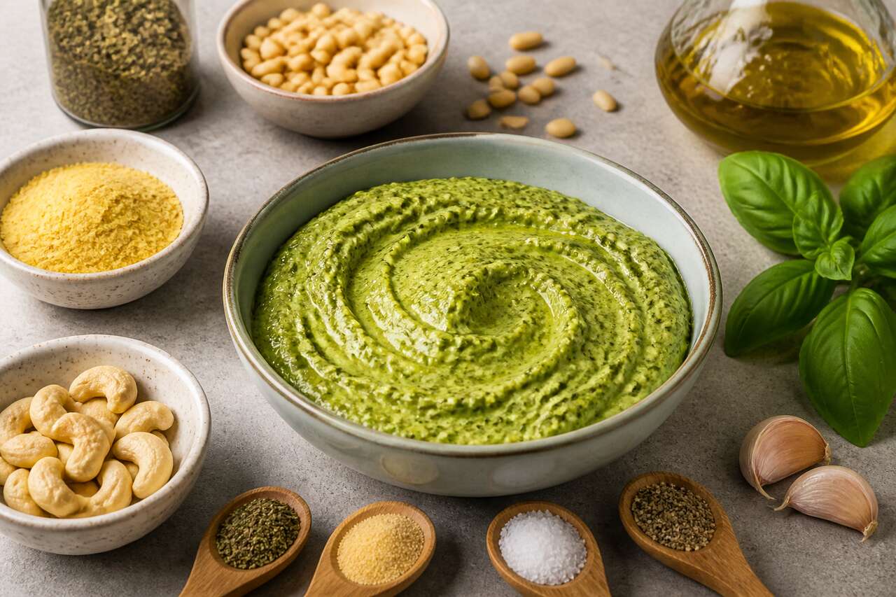 Recette de pesto de basilic vegan