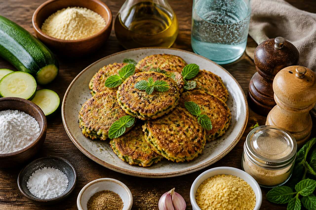 Beignets de courgette à la menthe : recette vegan saine et savoureuse