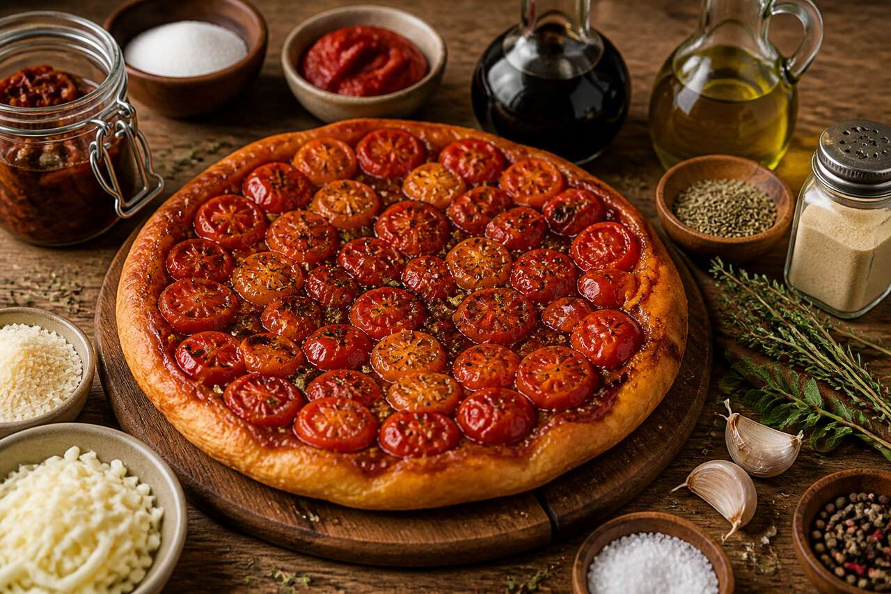 Pizza Tatin : recette aux tomates cerises