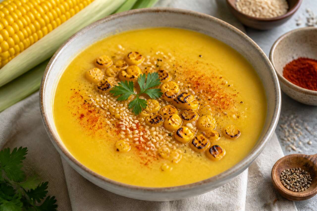 Soupe de maïs vegan : recette gourmande et facile