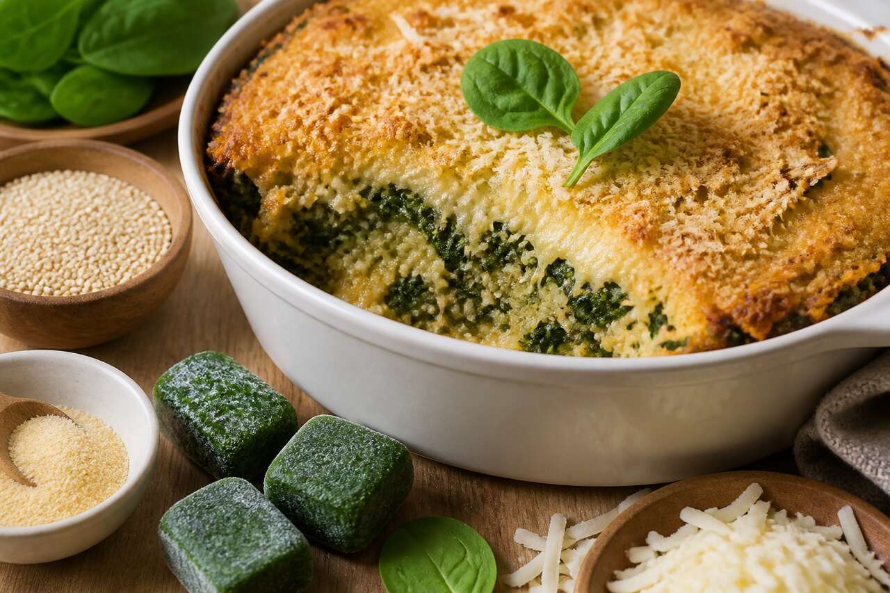 Gratin de quinoa aux épinards et mozzarella : recette saine et savoureuse