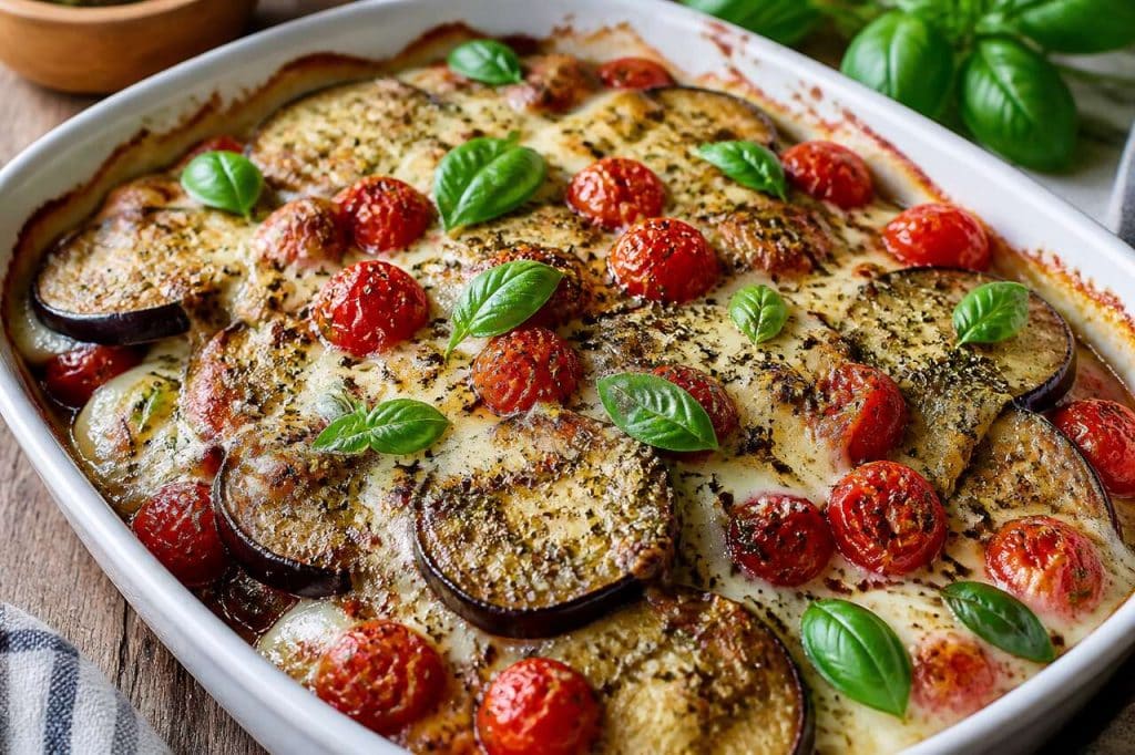 Gratin d'aubergine et tomates cerises : recette savoureuse et saine