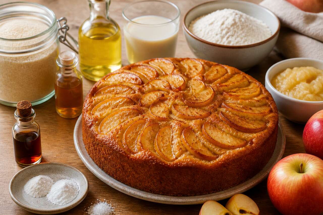 Gâteau moelleux aux pommes vegan : recette facile et gourmande