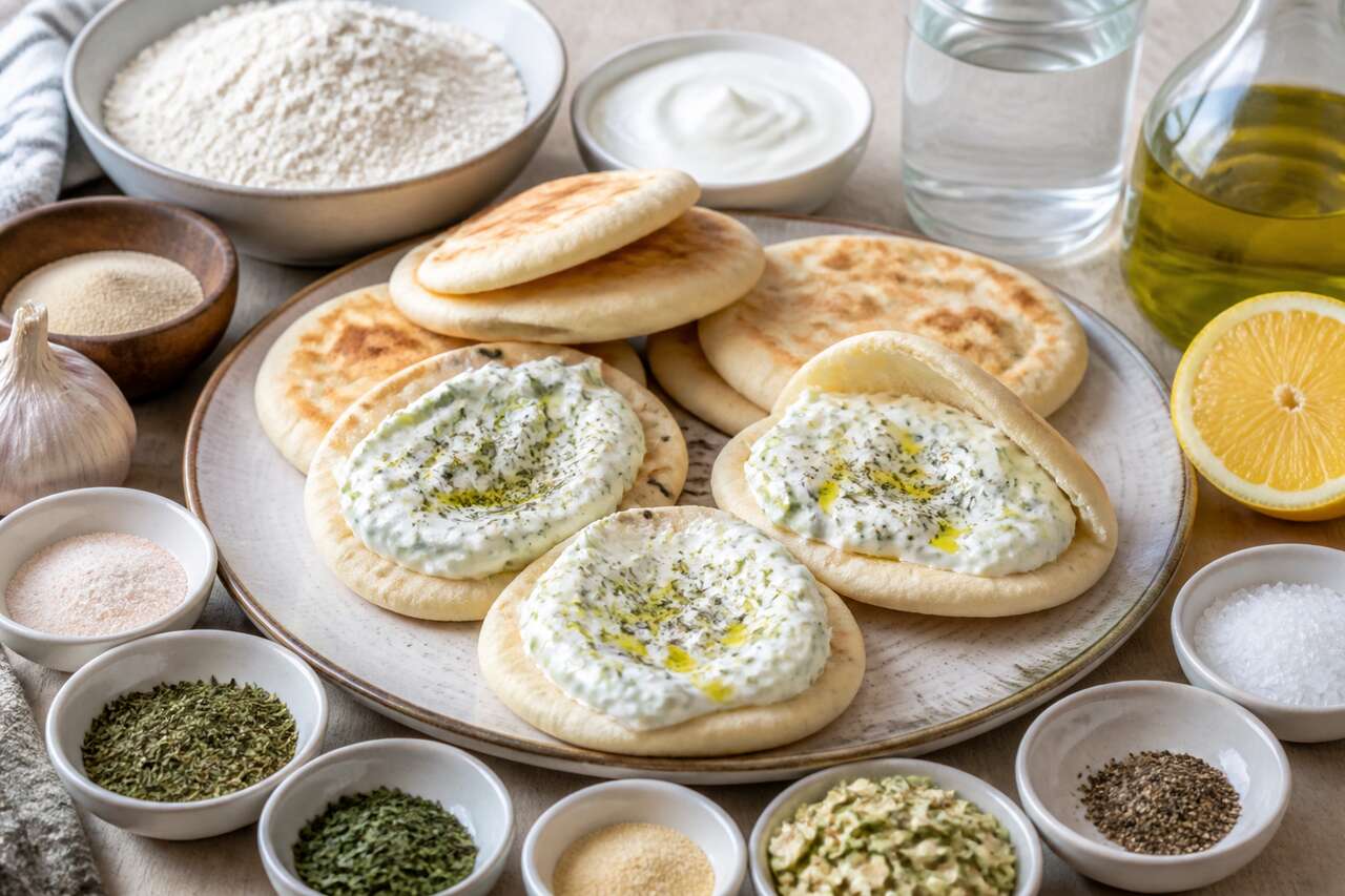 Mini pains pita vegan : recette de tzatziki maison