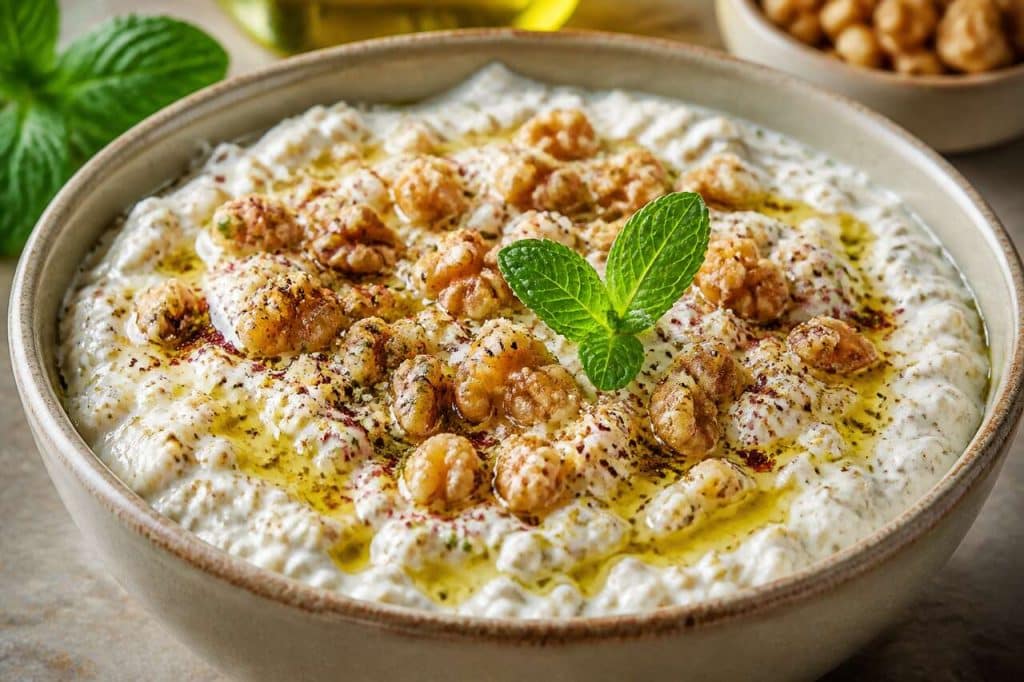 Recette keshke : yaourt au boulgour, menthe et noix