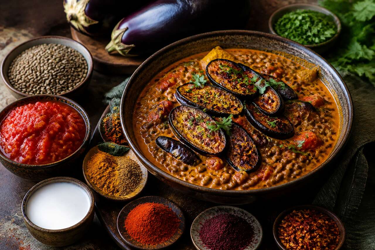 Ragoût d'aubergines et lentilles vegan : une recette saine et savoureuse