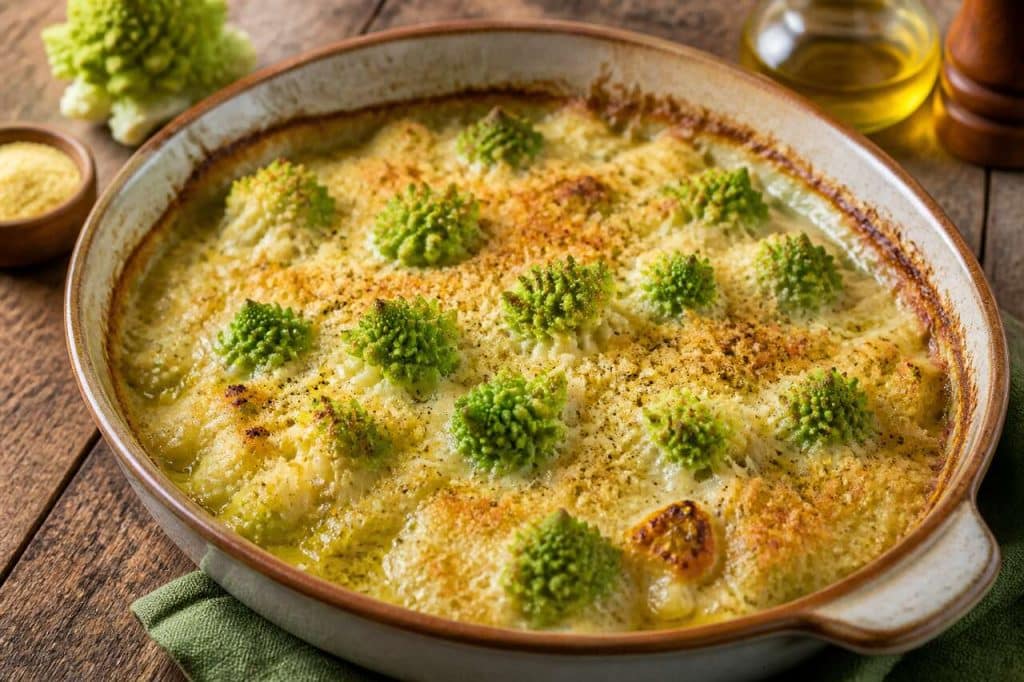 Gratin de chou romanesco vegan : recette facile et savoureuse