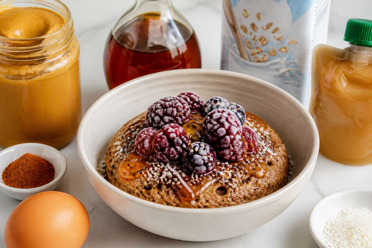 Recette : bowl cakes aux flocons d'avoine et fruits