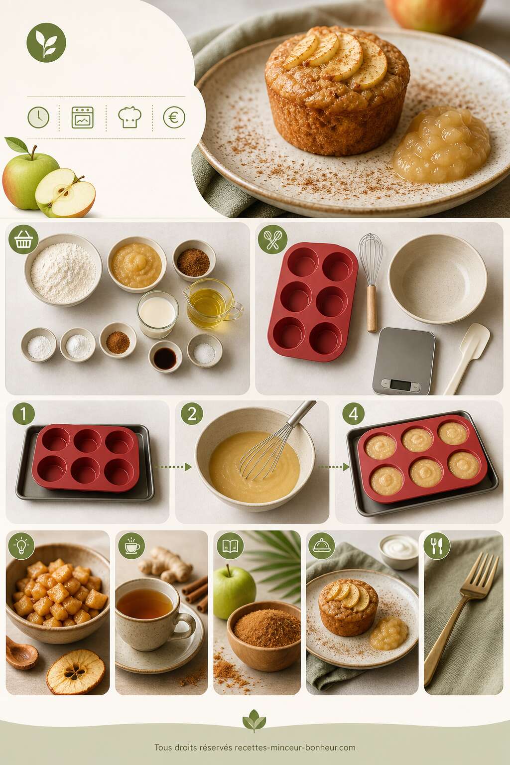 Fiche recette Moelleux double pomme vegan : recette sant&eacute; et gourmande