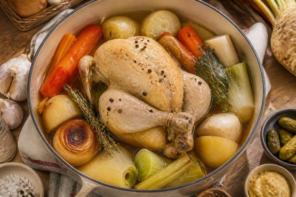 Pot-au-feu au poulet et légumes : recette gourmande et équilibrée