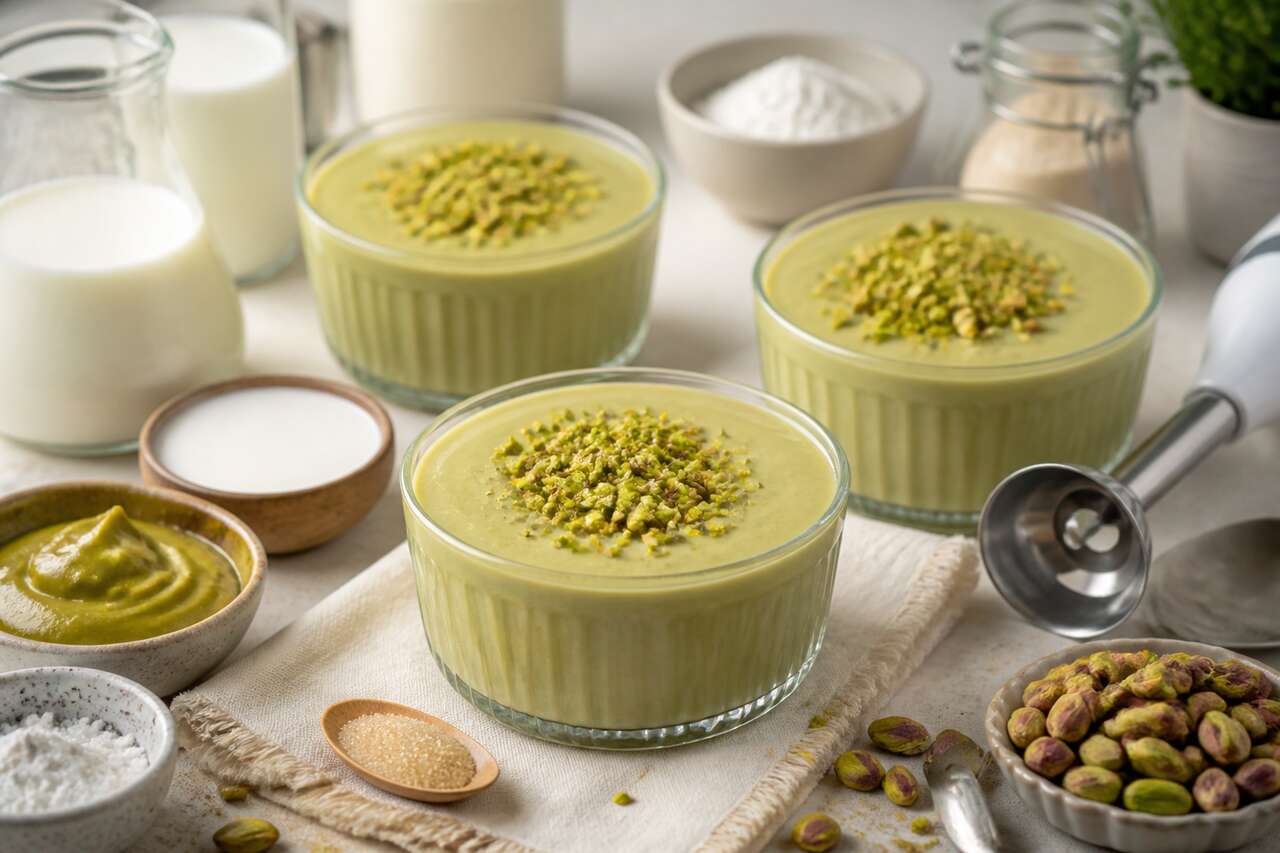 Crème dessert à la pistache vegan : recette facile