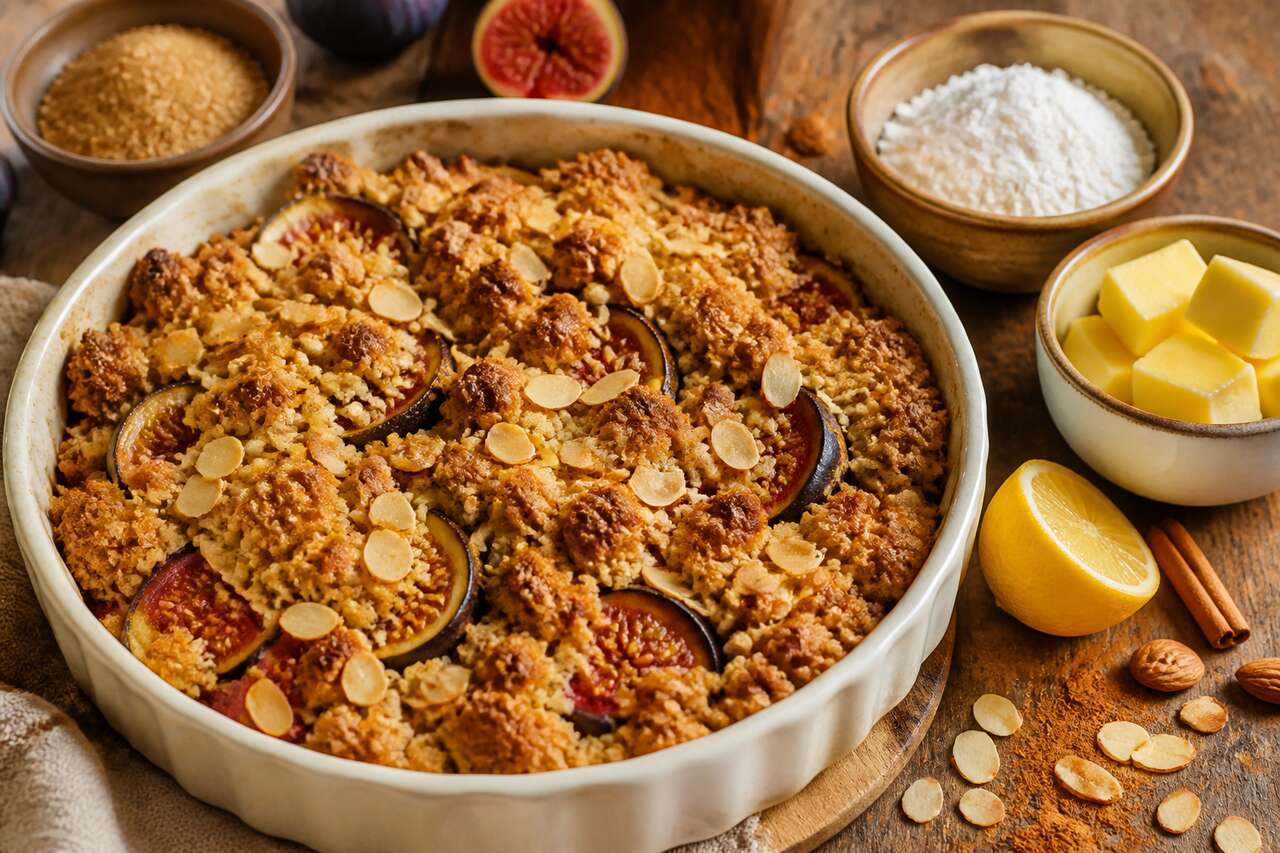Crumble figues et amandes : la recette facile