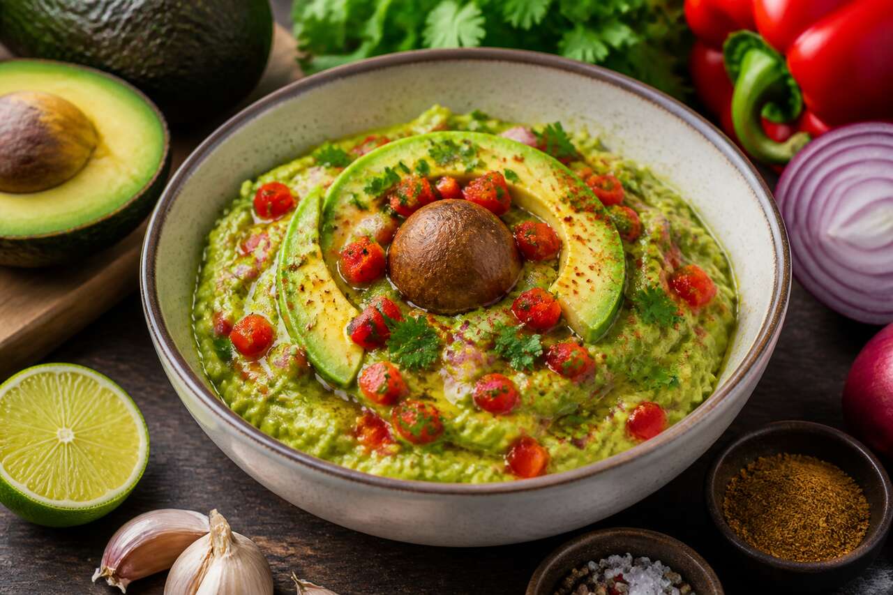 Guacamole vegan aux poivrons rouges : recette savoureuse