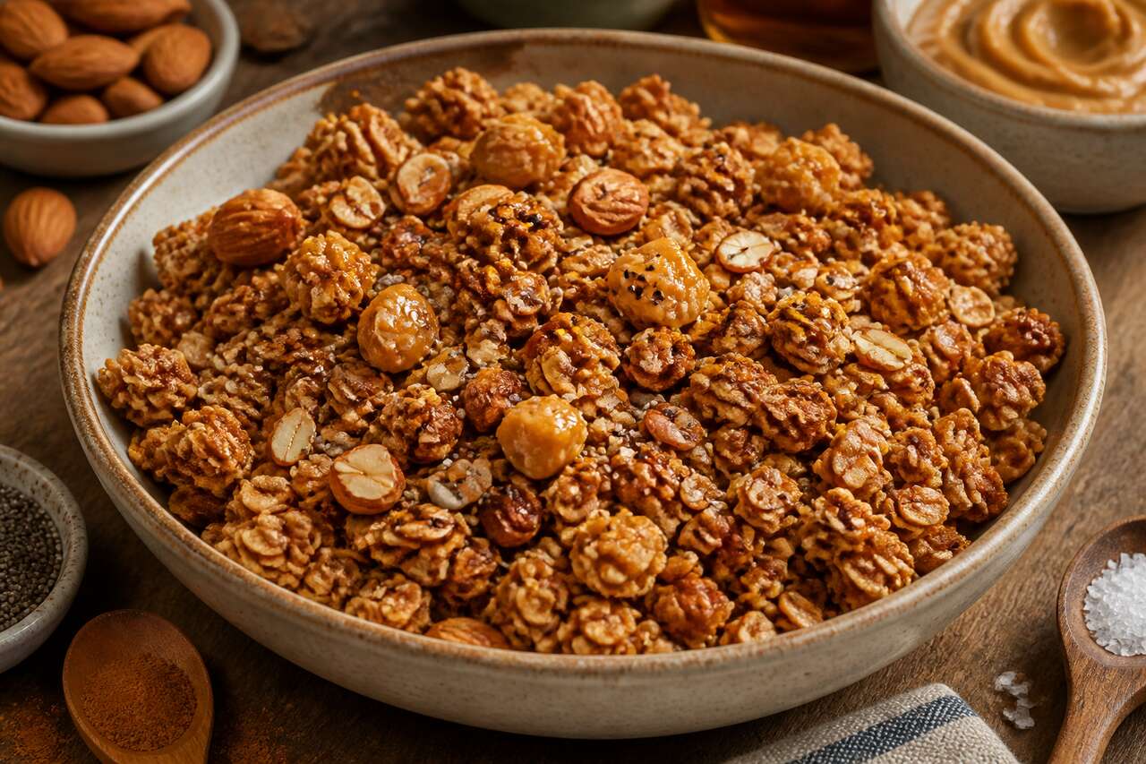 Granola au beurre de cacahuète : recette vegan saine et gourmande