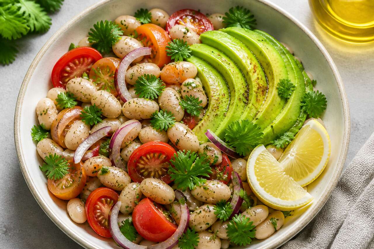 Salade de haricots blancs et avocat : recette gourmande et saine