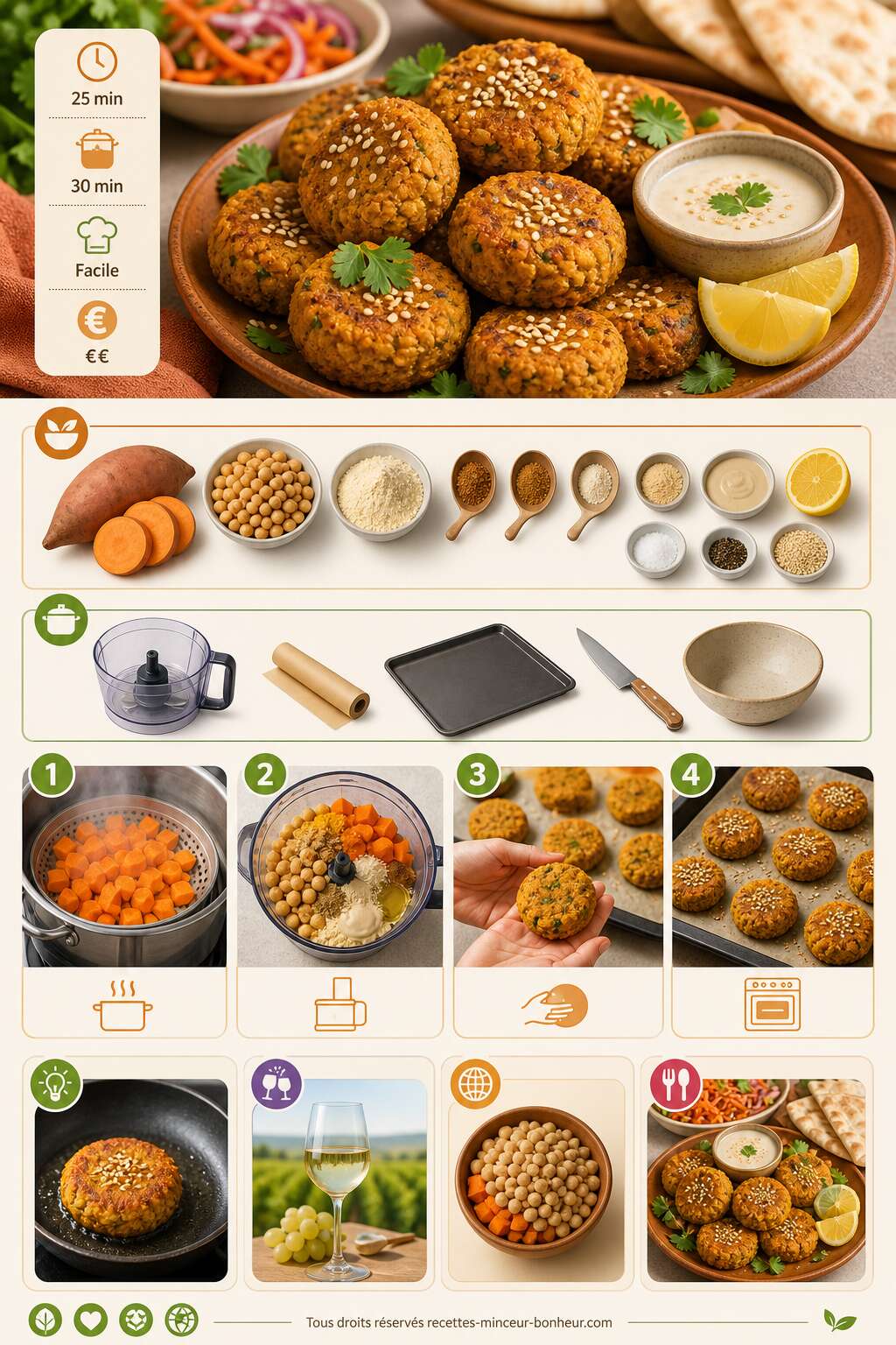 Fiche recette Falafels de patate douce : recette vegan savoureuse