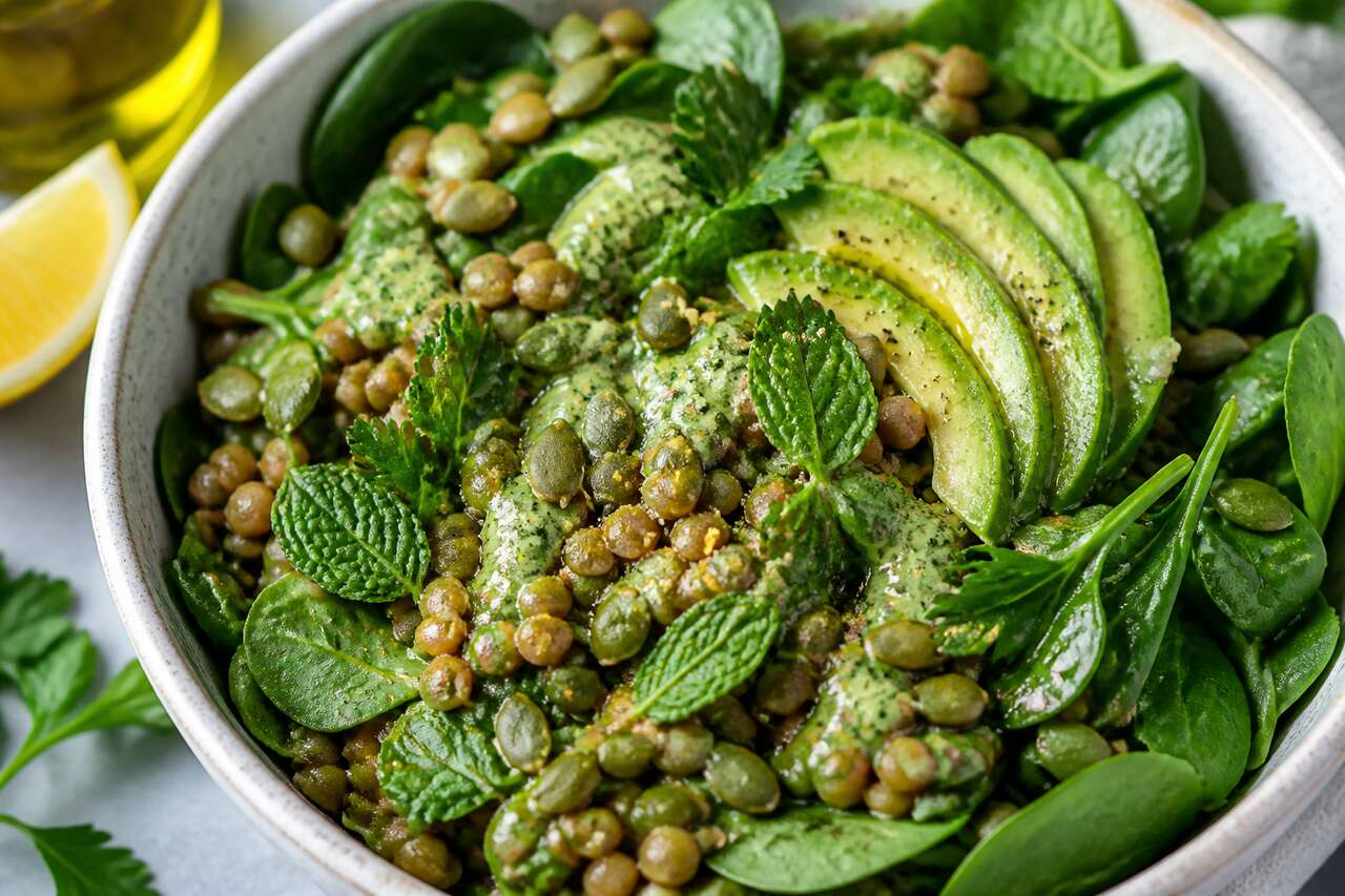 Salade de lentilles vegan au vert : recette saine et gourmande