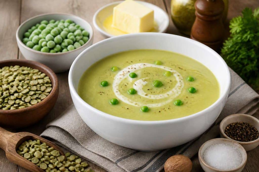 Velouté de pois cassés et petits pois : recette savoureuse et facile