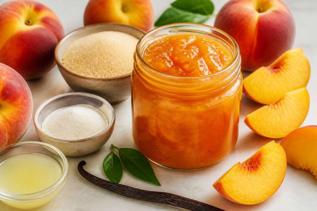 Recette de confiture de pêches de vigne vegan