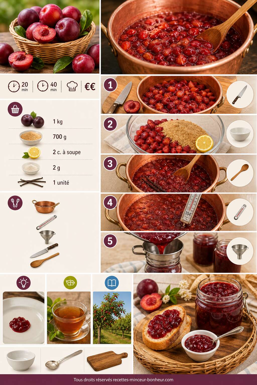 Fiche recette Recette de confiture de pêches de vigne vegan Fiche recette Recette de confiture de pêches de vigne vegan