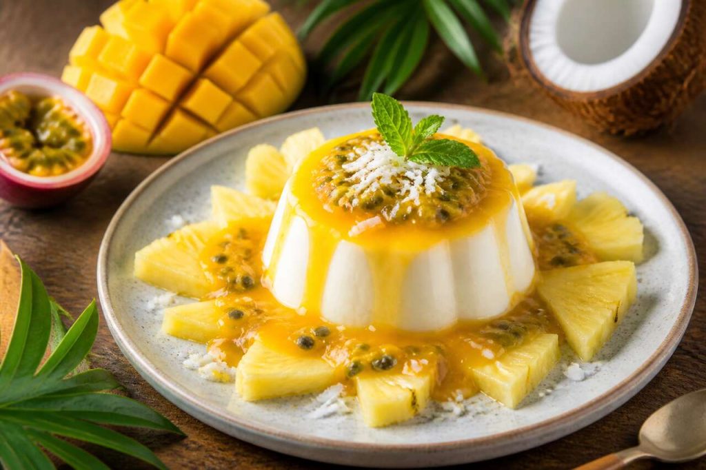 Recette panna cotta vegan aux fruits exotiques