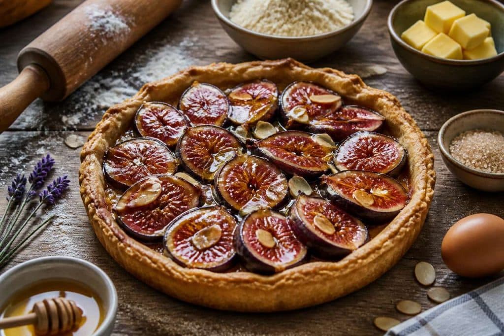 Tarte rustique figues violettes et amandes : recette facile et gourmande