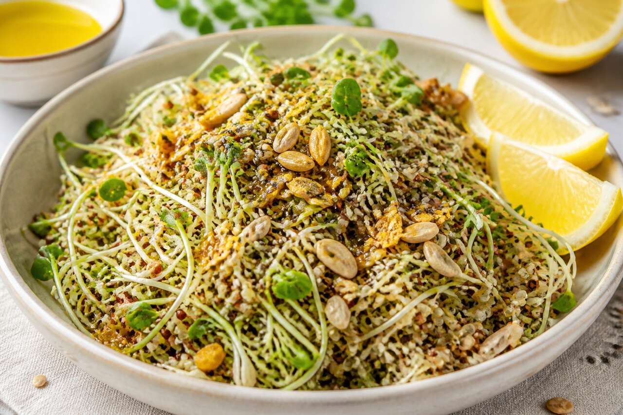 Salade détox aux graines germées : recette vegan facile et saine
