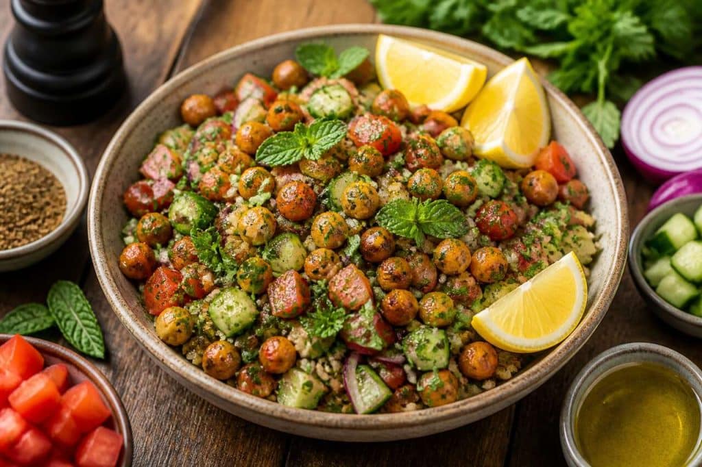 Taboulé de pois chiches aux légumes : recette saine et délicieuse