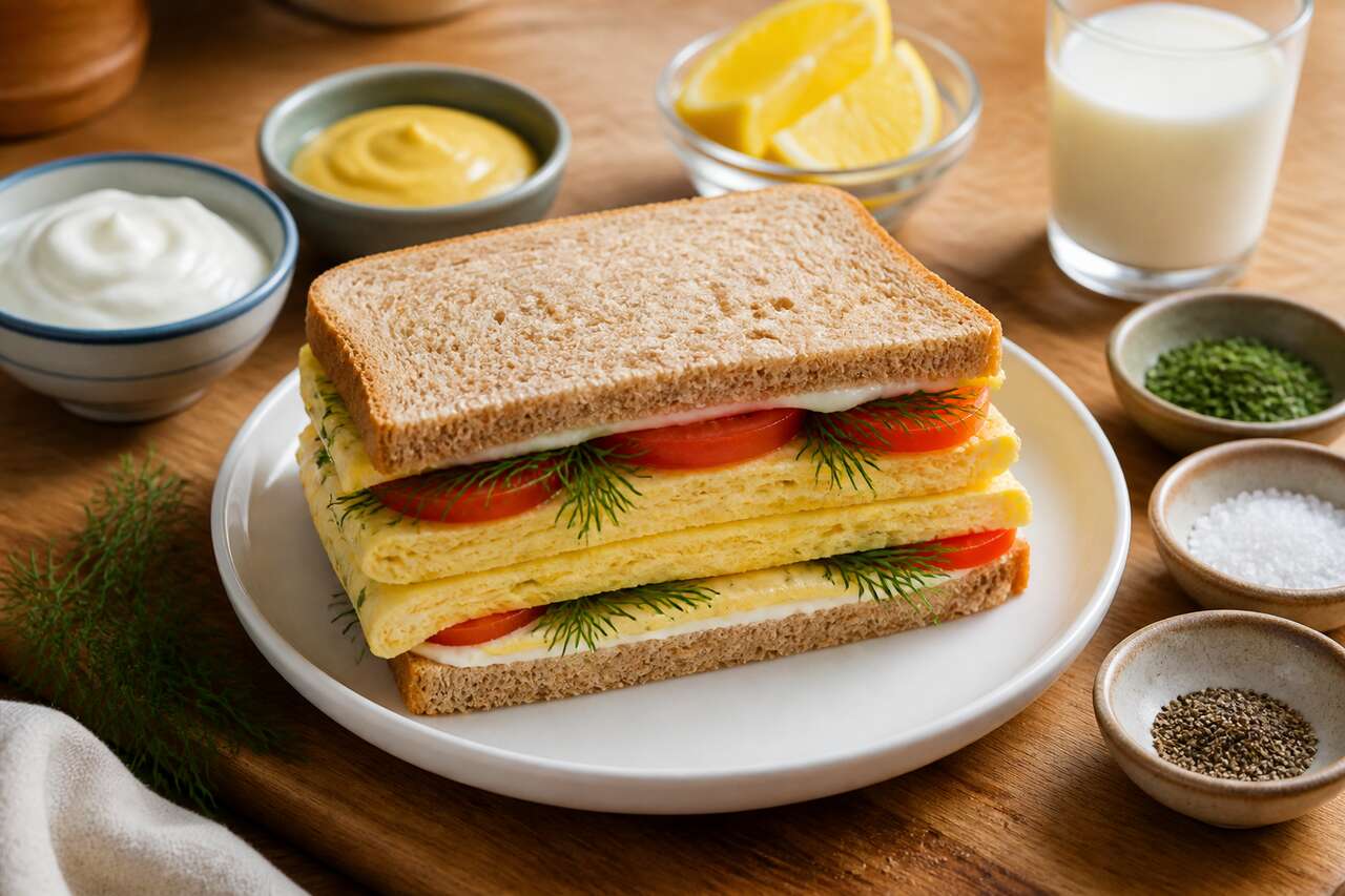 Sandwich omelette mayonnaise sans huile : recette healthy