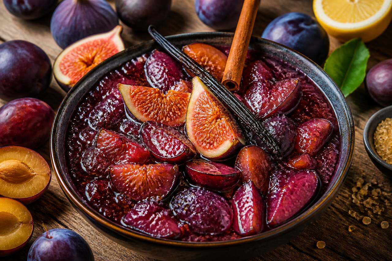 Compote de figues et quetsches vegan : recette savoureuse et saine