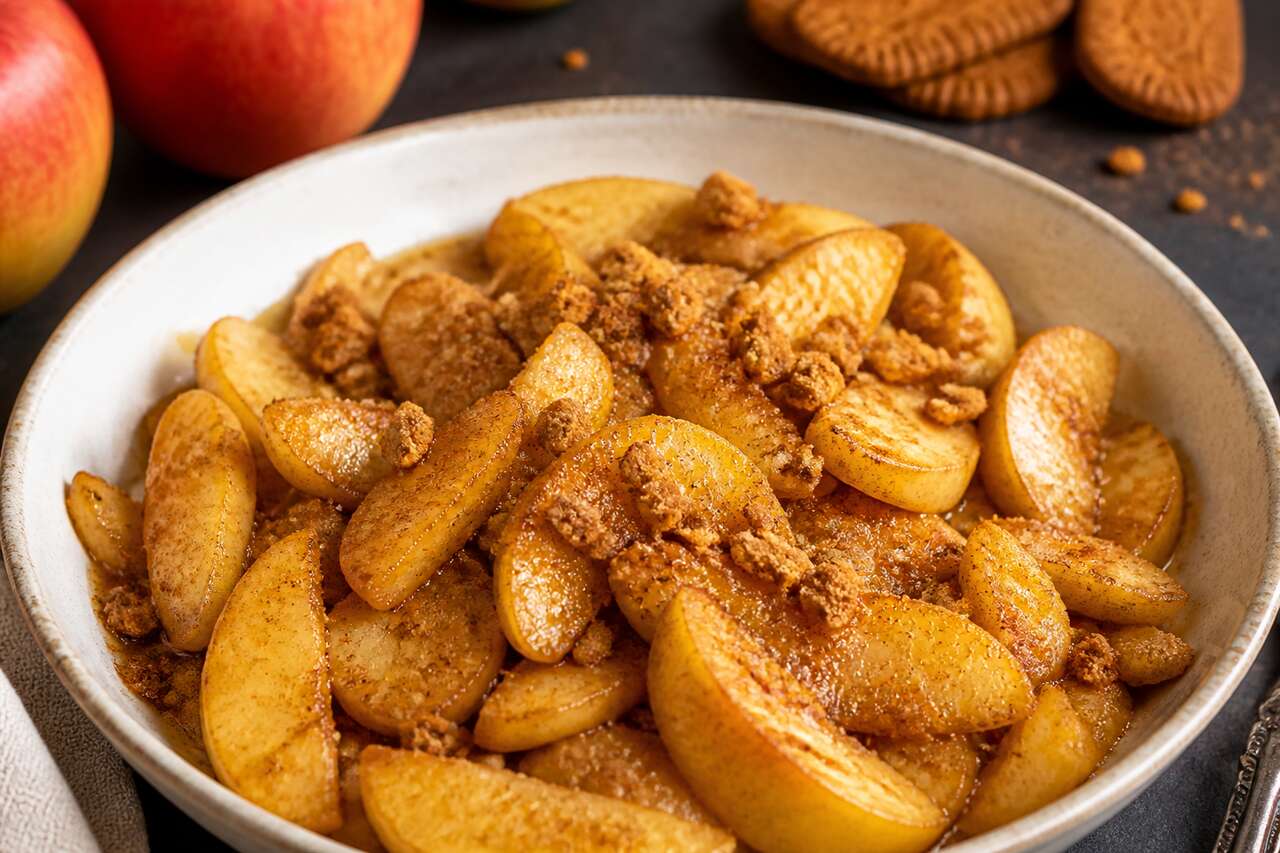 Compote de pommes aux spéculoos vegan : délice automnal