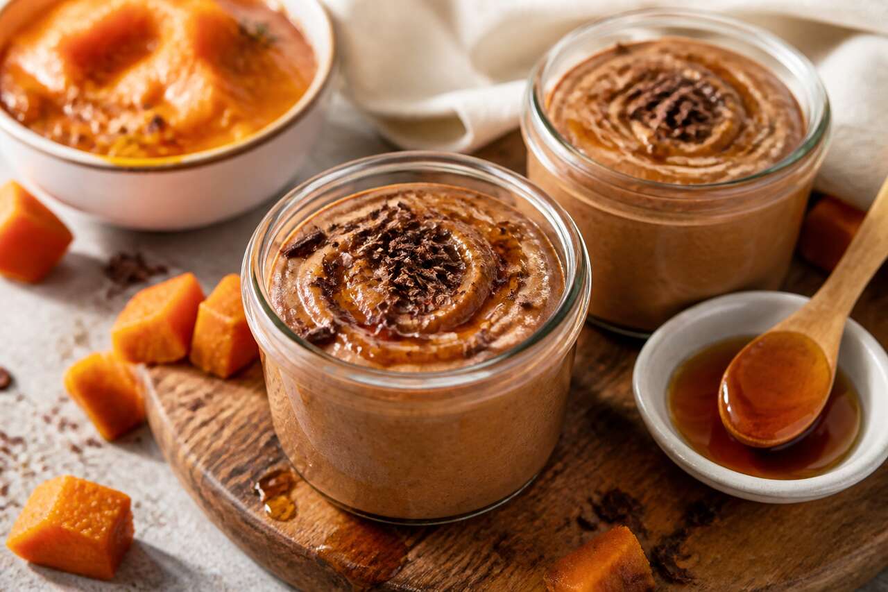 Crèmes au chocolat et potimarron vegan : recette gourmande et saine