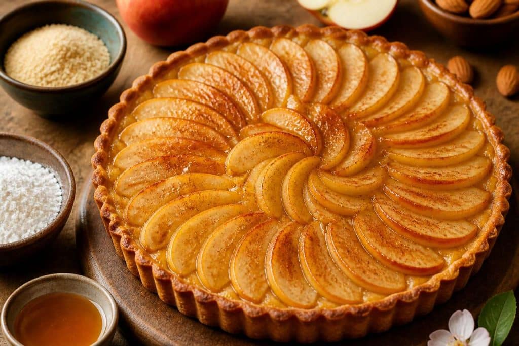 Tarte aux pommes : crème d'amande épicée