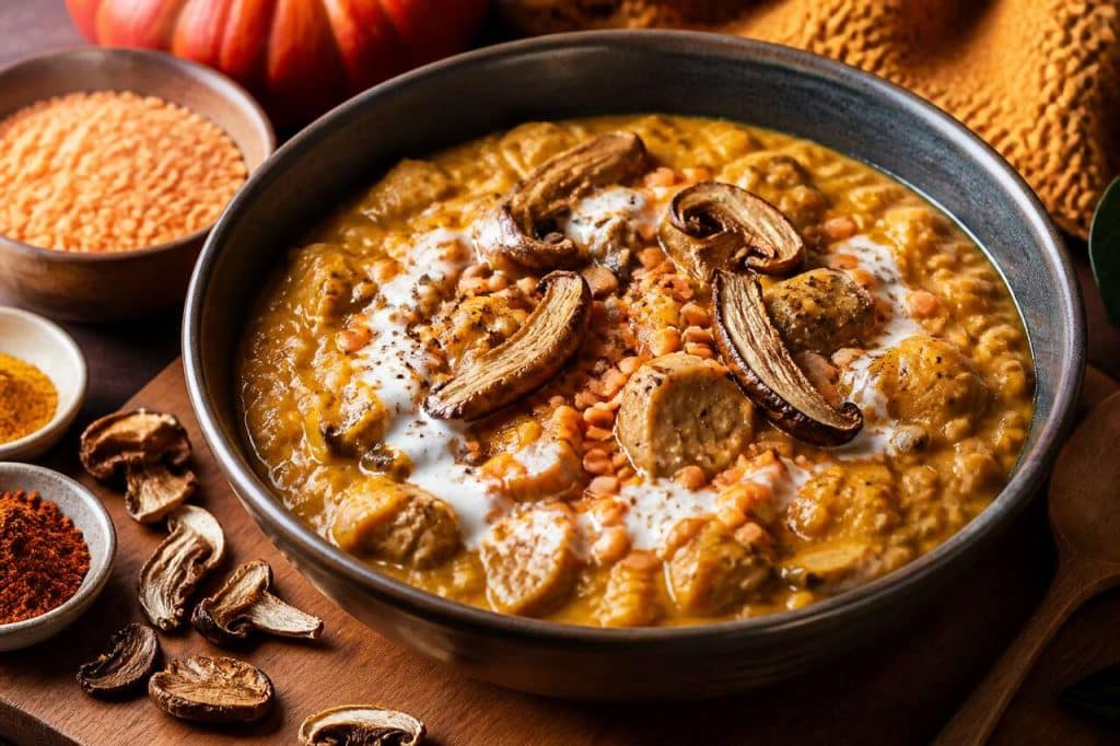 Recette de dhal d'automne vegan aux champignons