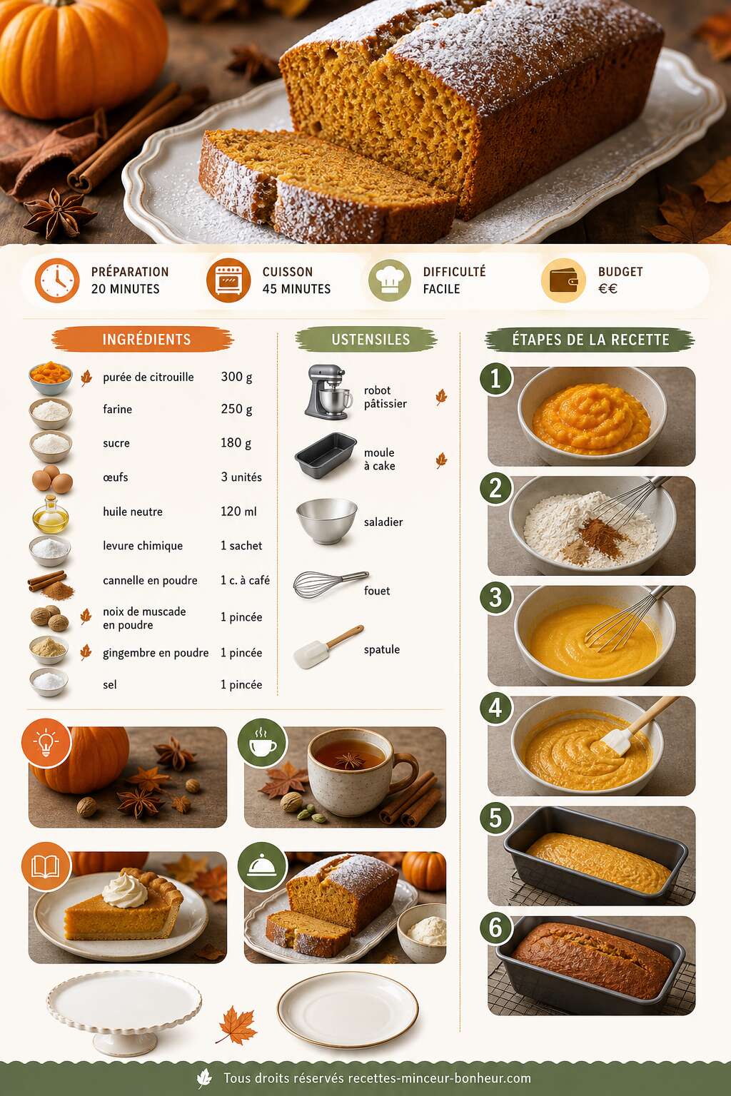 Fiche recette G&acirc;teau citrouille : recette moelleuse et savoureuse