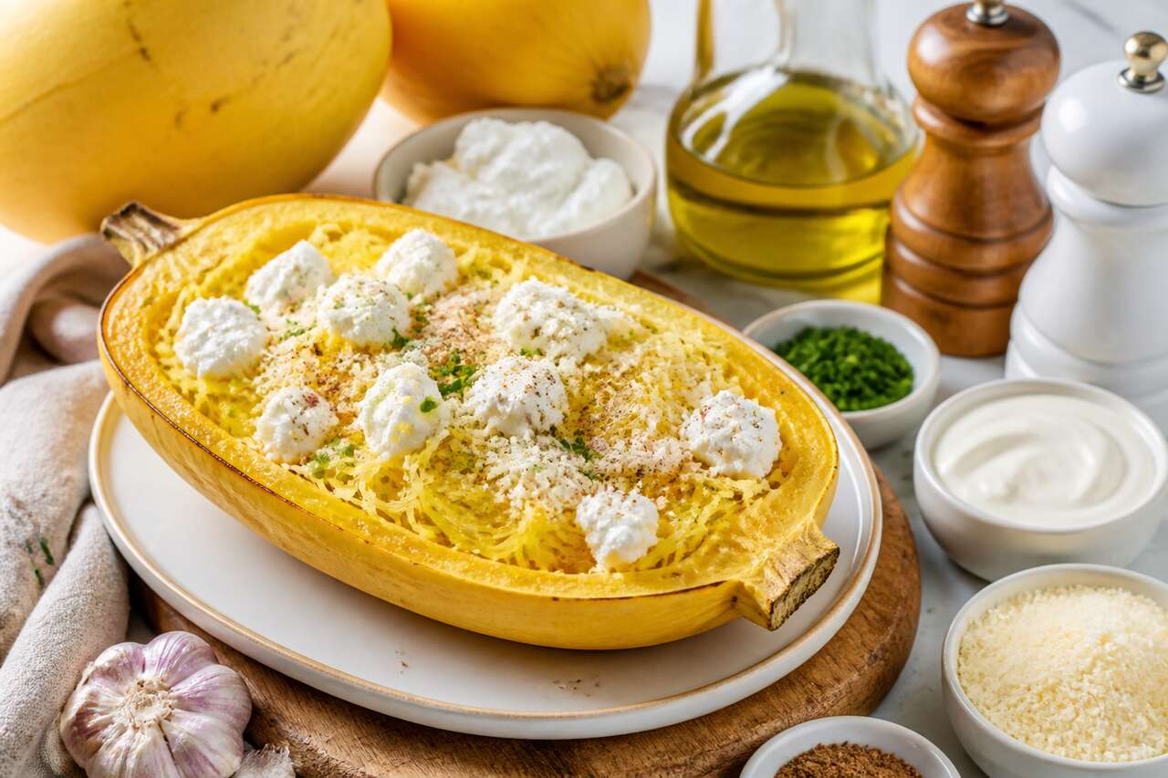 Courge Spaghetti Farcie Au Chèvre Frais