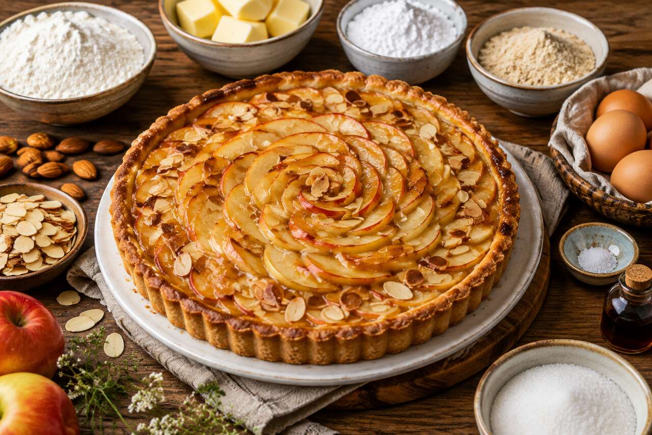 Tarte sablée aux pommes et amandes