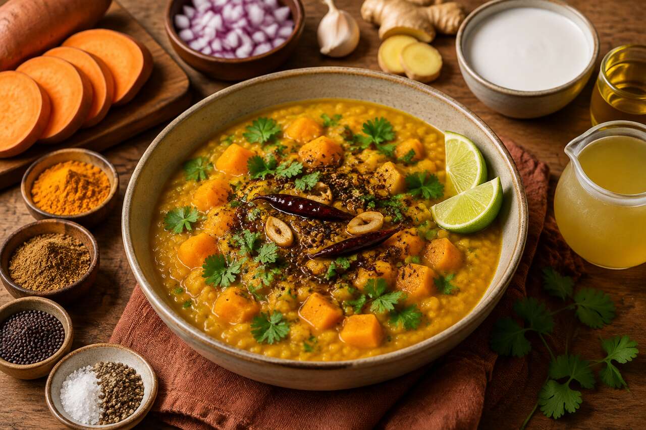 Recette : dhal de pois cassés et patate douce