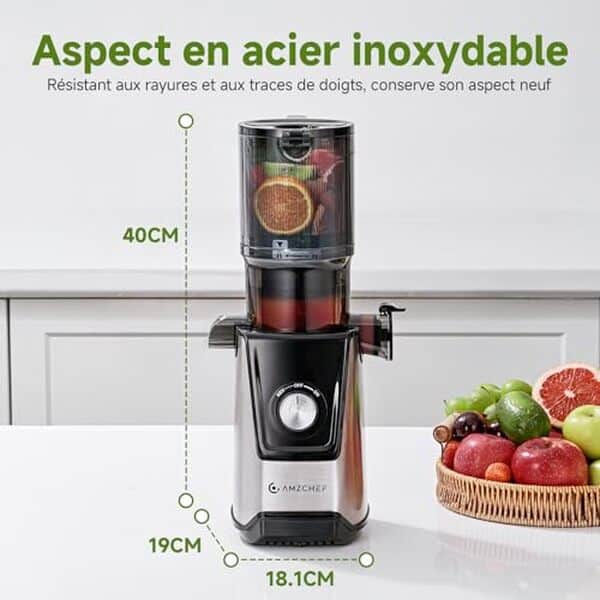 Découvrez notre test détaillé de l'extracteur de jus AMZCHEF 118MM avec pression à froid ultra silencieuse : performances, avantages et avis d'utilisateurs. 