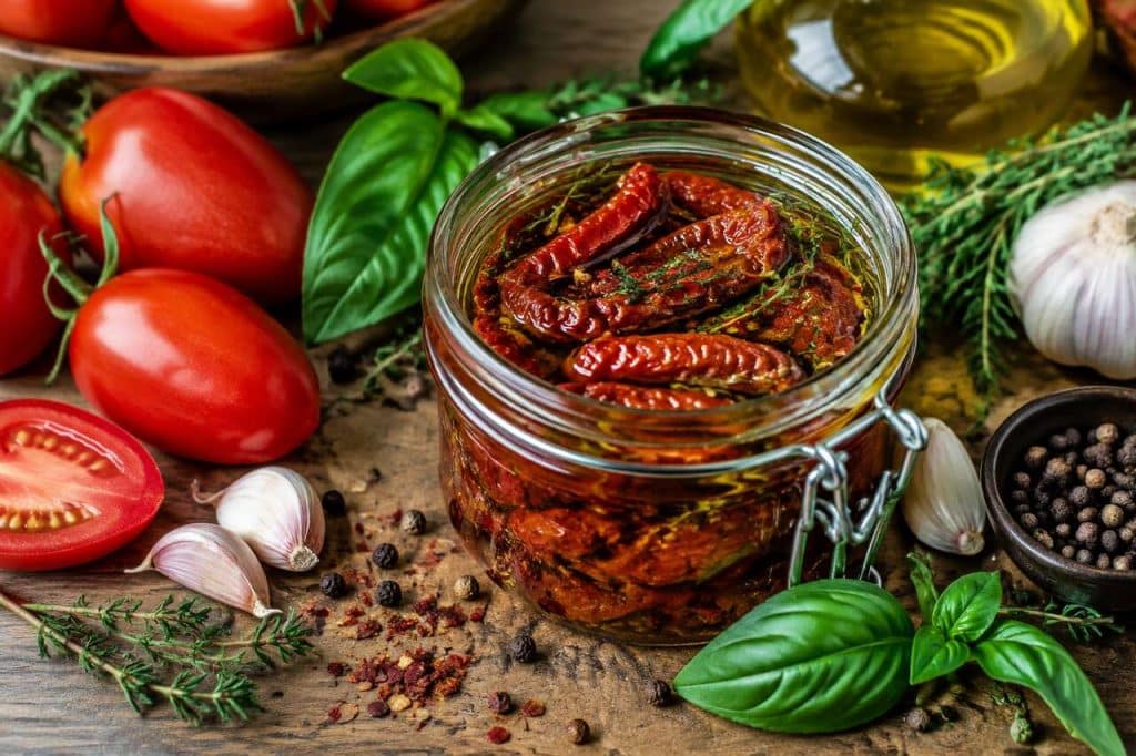 Tomates séchées marinées à l'huile d'olive : recette savoureuse