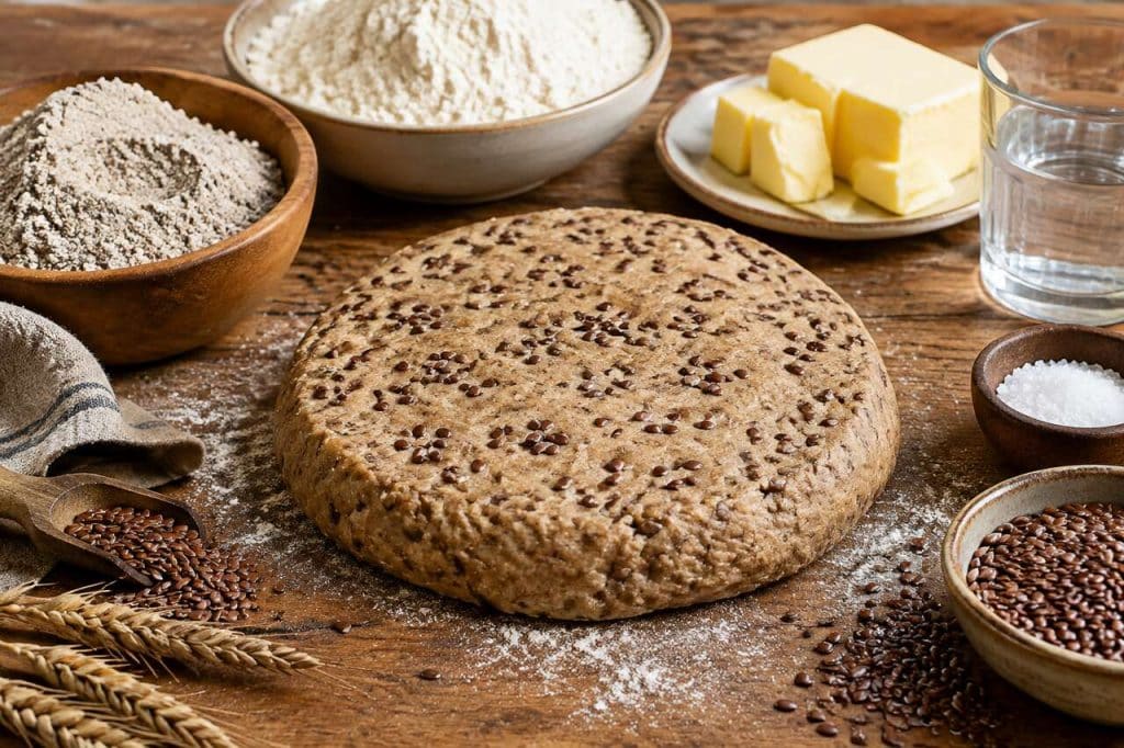 Pâte brisée au seigle et graines de lin : recette saine et savoureuse