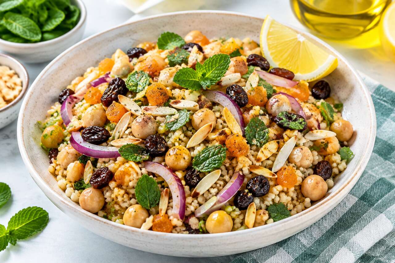 Boulgour aux pois chiches, raisins et menthe : recette simple et savoureuse