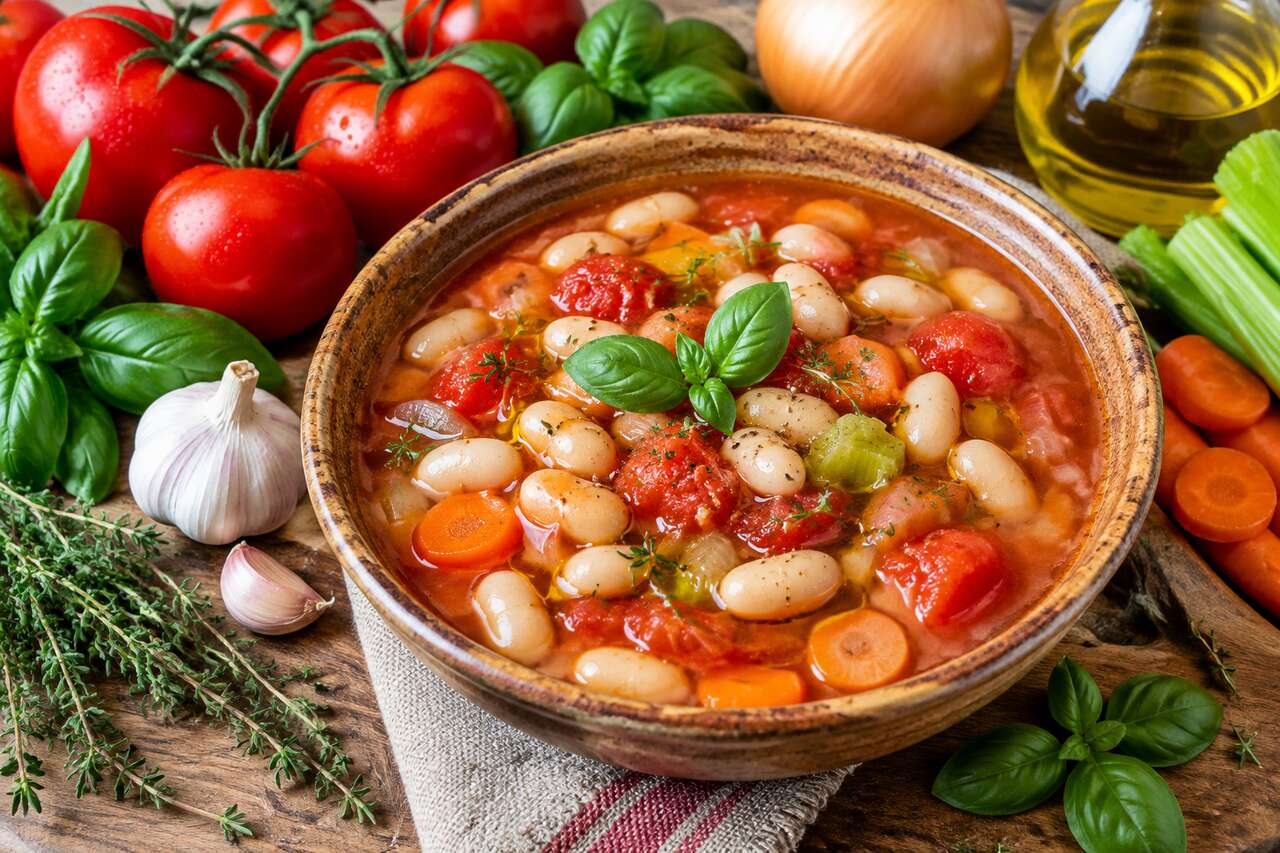 Recette de soupe aux tomates et haricots blancs