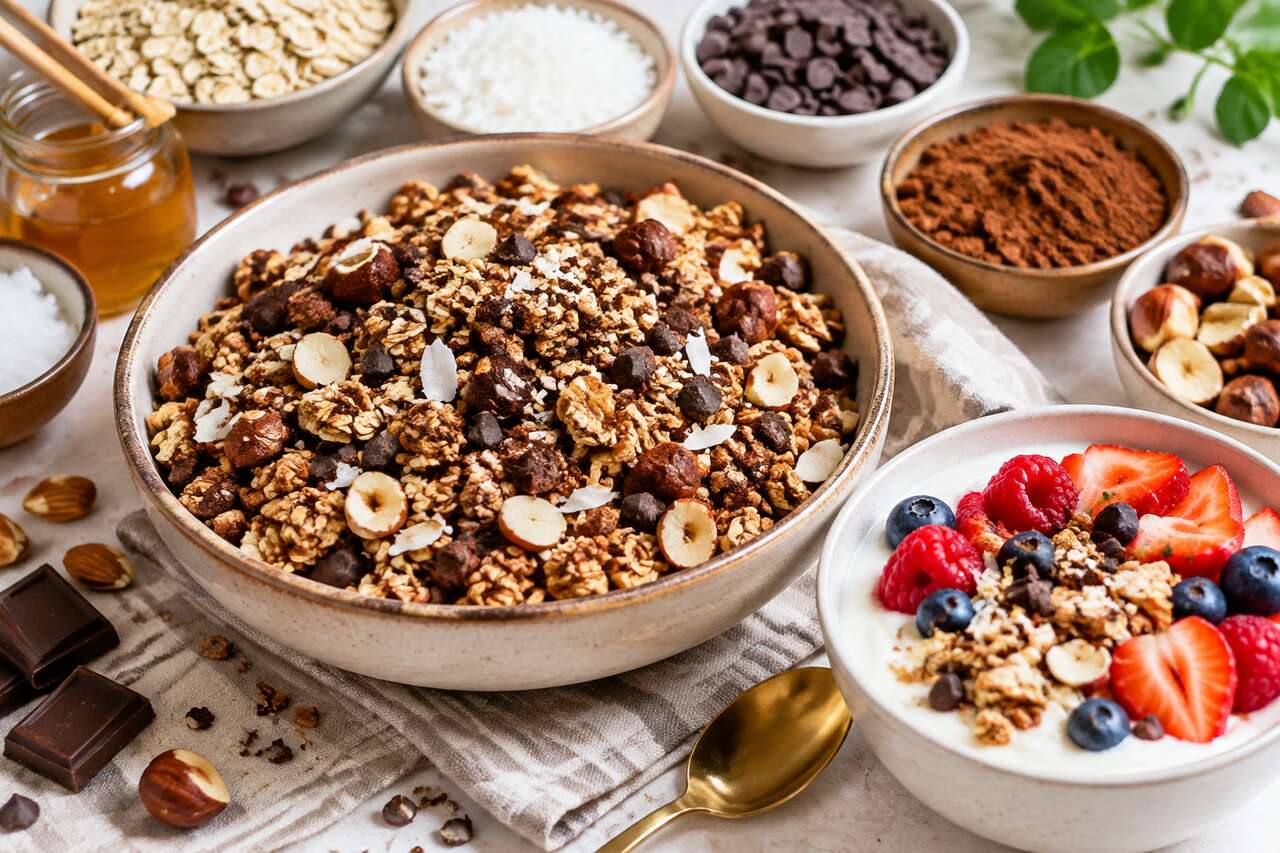 Granola gourmand coco-choco : recette facile et délicieuse