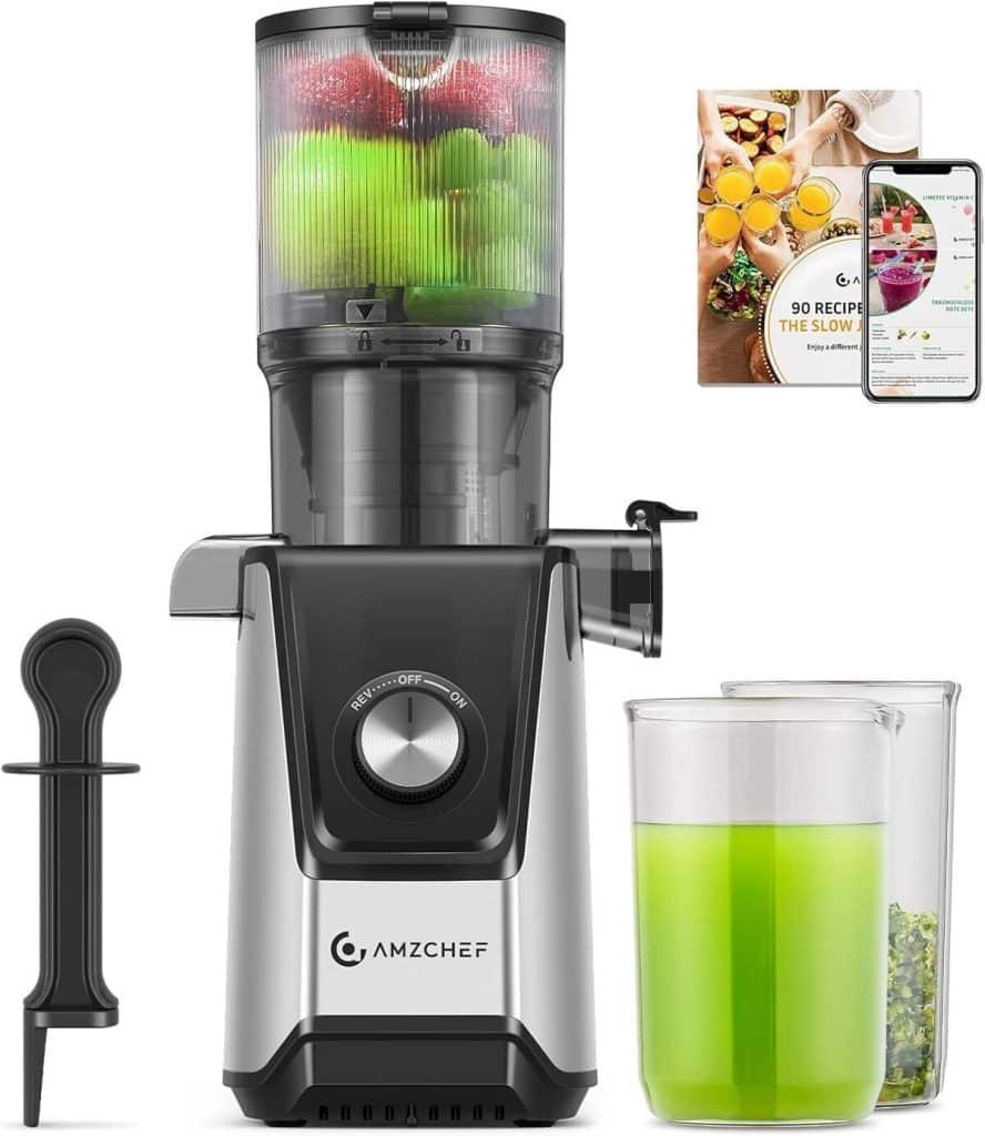 Test extracteur de jus AMZCHEF 118MM : pression à froid ultra silencieuse