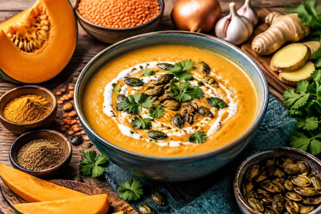 Velouté de Potimarron façon Dhal : recette saine et savoureuse