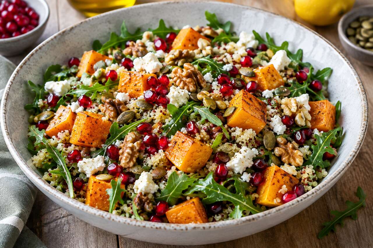 Salade de quinoa, butternut et grenade : recette saine et gourmande