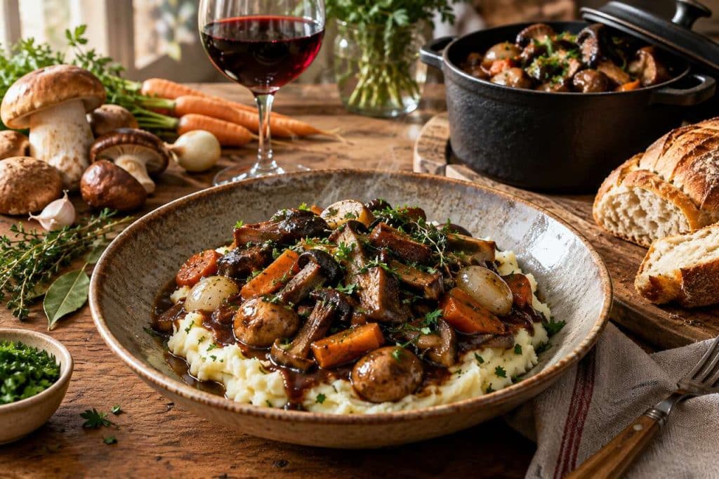 Bourguignon de champignons de Trish : la recette facile et gourmande
