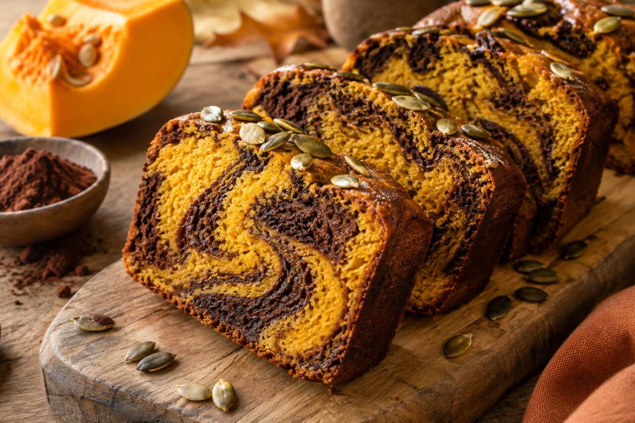 Cake marbré sans farine à la courge : recette originale et savoureuse