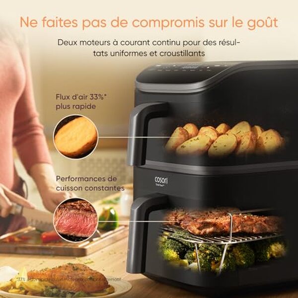 Découvrez notre test détaillé de la Cosori Air Fryer Turbo Tower 10, 8L. Analyse complète de cette friteuse sans huile compacte et efficace pour votre cuisine.